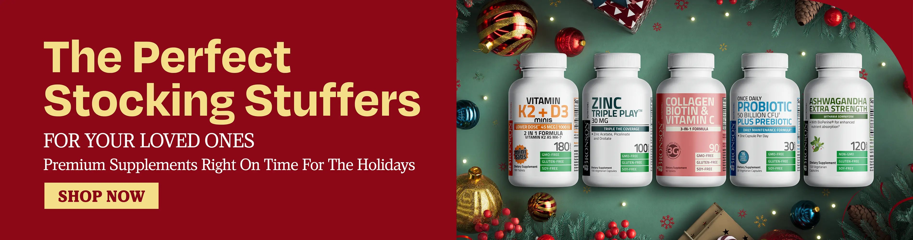 The perfect stocking stuffers for your loved ones. Premium supplements right on time for the holidays 
