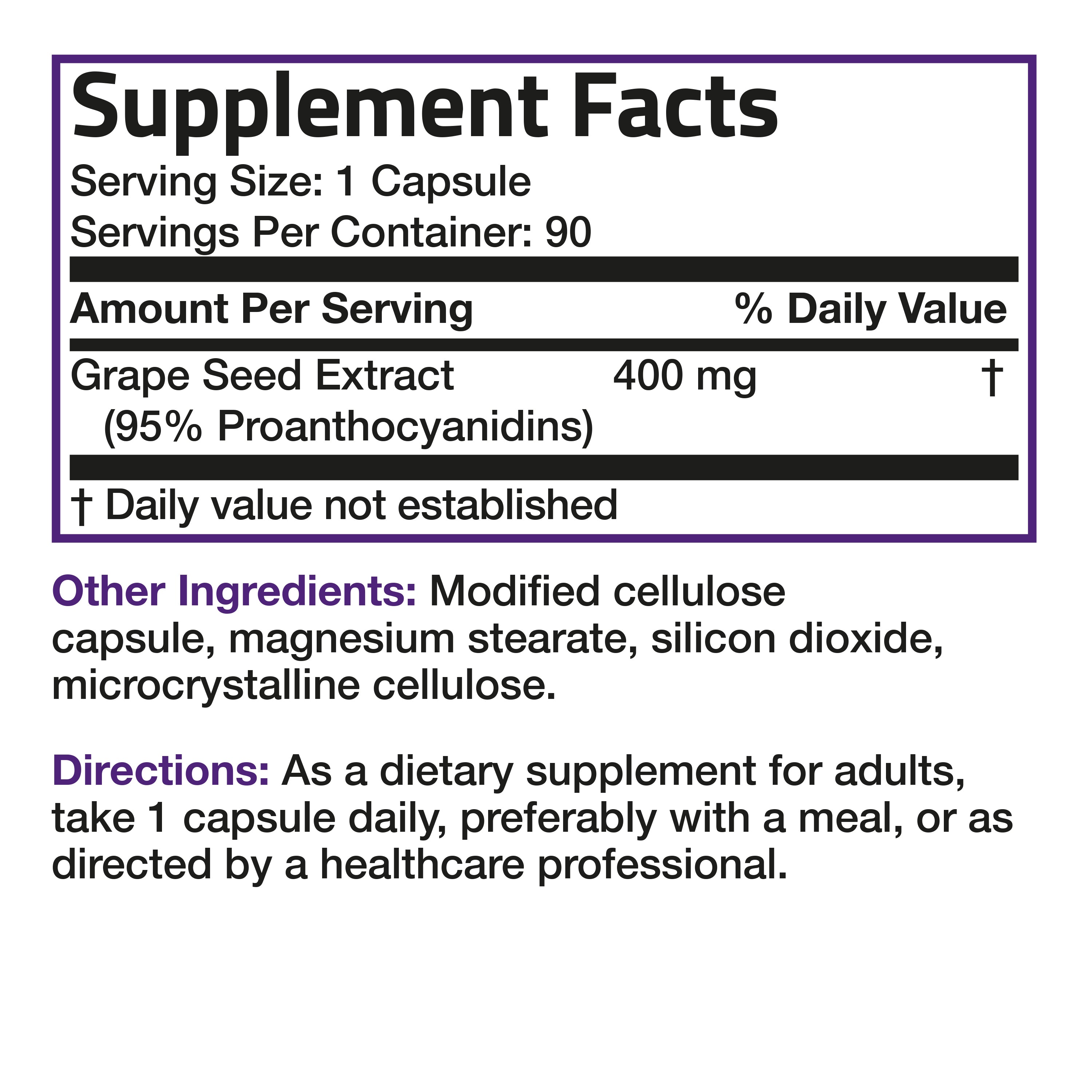 Grape Seed Extract Non-GMO - 400 mg view 6 of 6