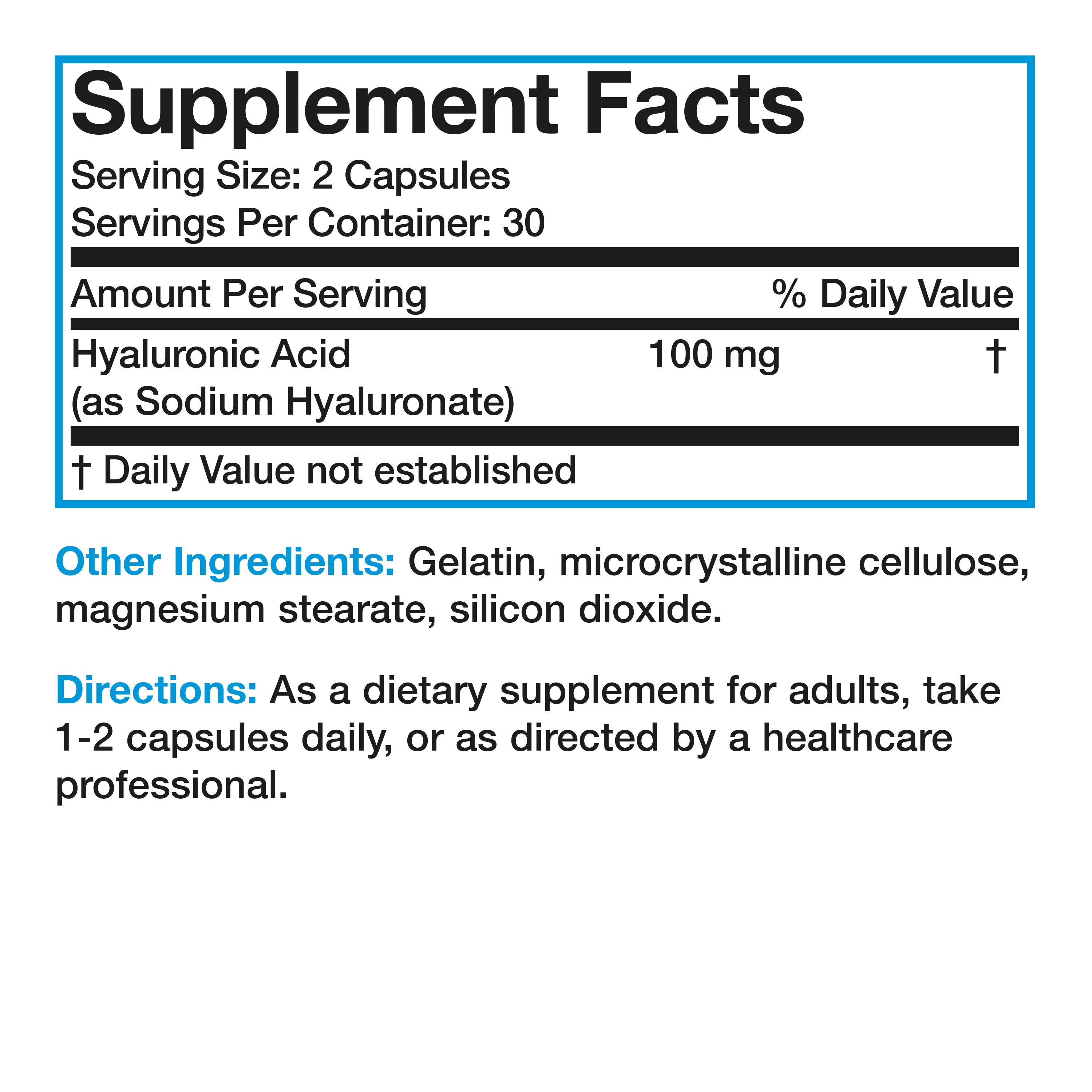 Hyaluronic Acid - 100 mg (Per 2 Capsules) view 6 of 6