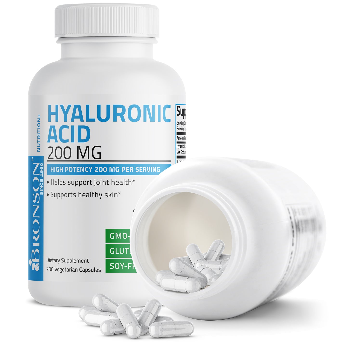 Hyaluronic Acid 200 MG, 200 Vegetarian Capsules