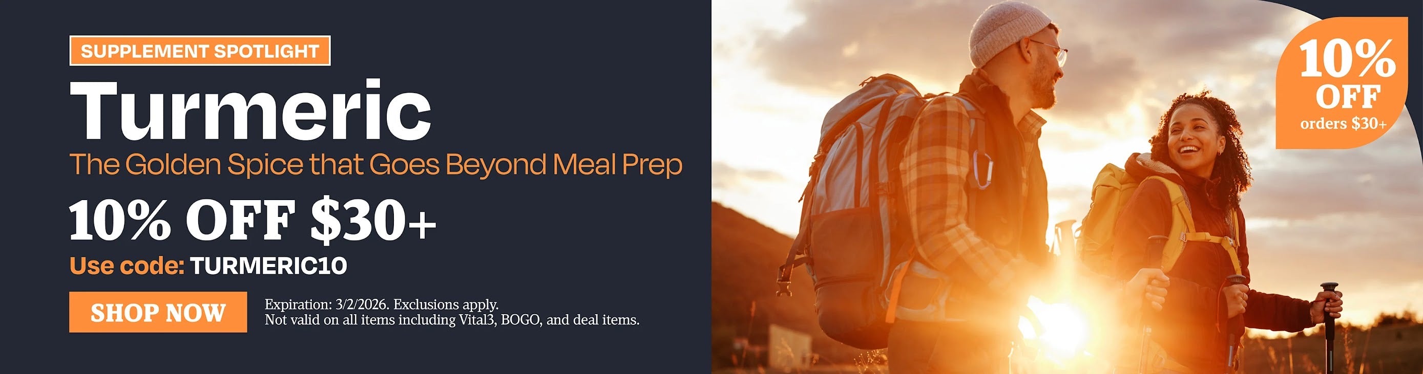 Supplement spotlight. Turmeric, the golden slide that goes beyond meal prep. 10% off $30. Use code TURMERIC10