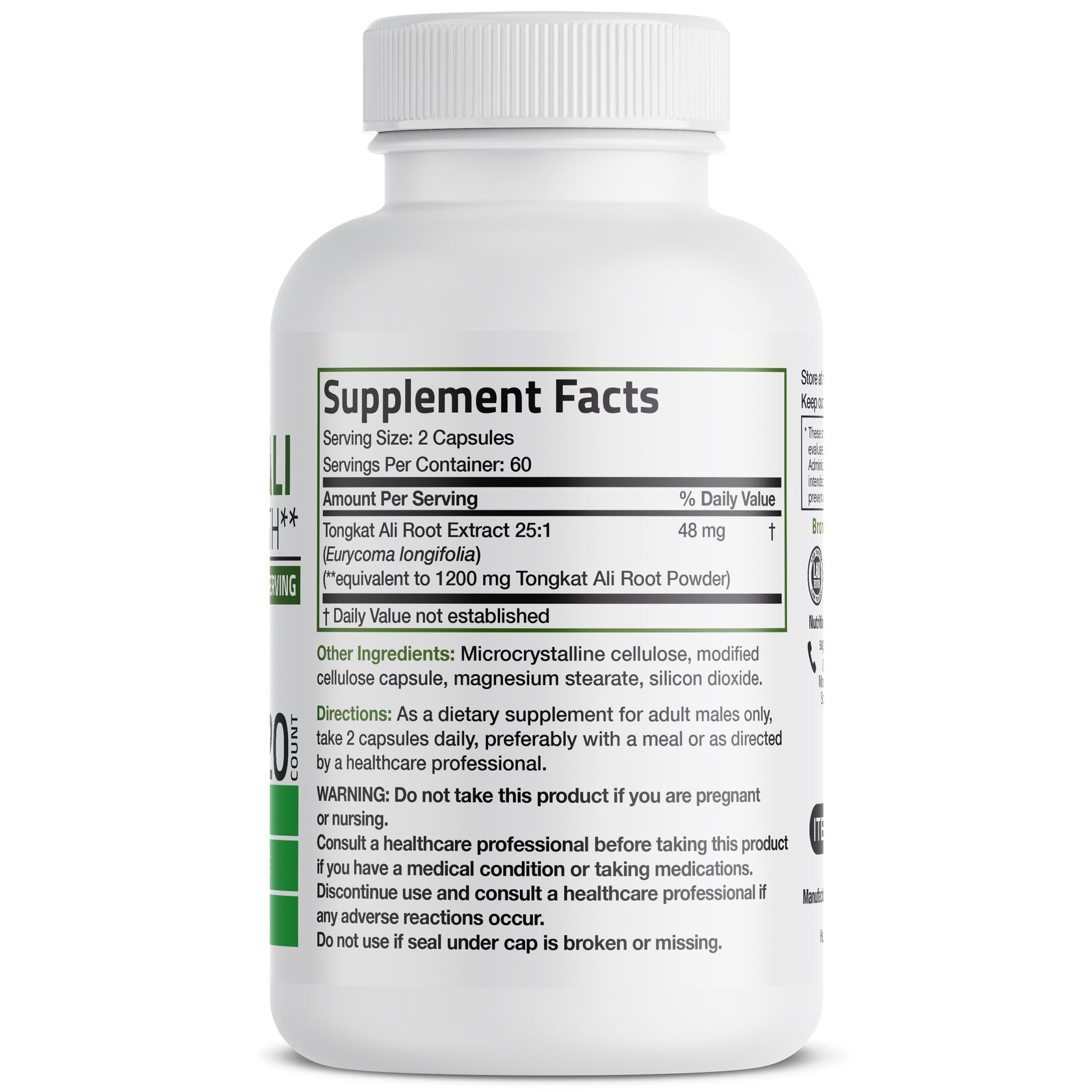 Longjack Tongkat Ali 1200mg 120 Vegetarian Tablets Herbs & Herbals