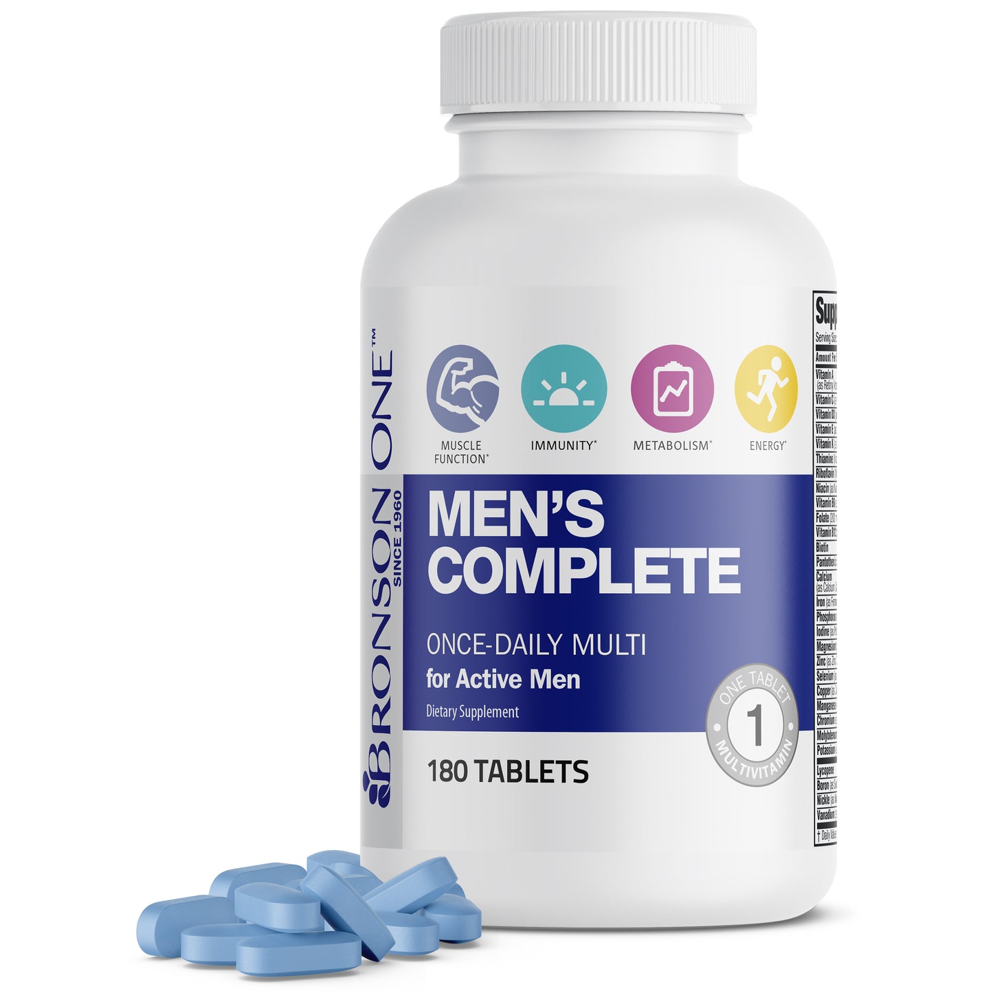 Bronson ONE Daily Men’s Complete MultiVitamin MultiMineral - 180 Tablets