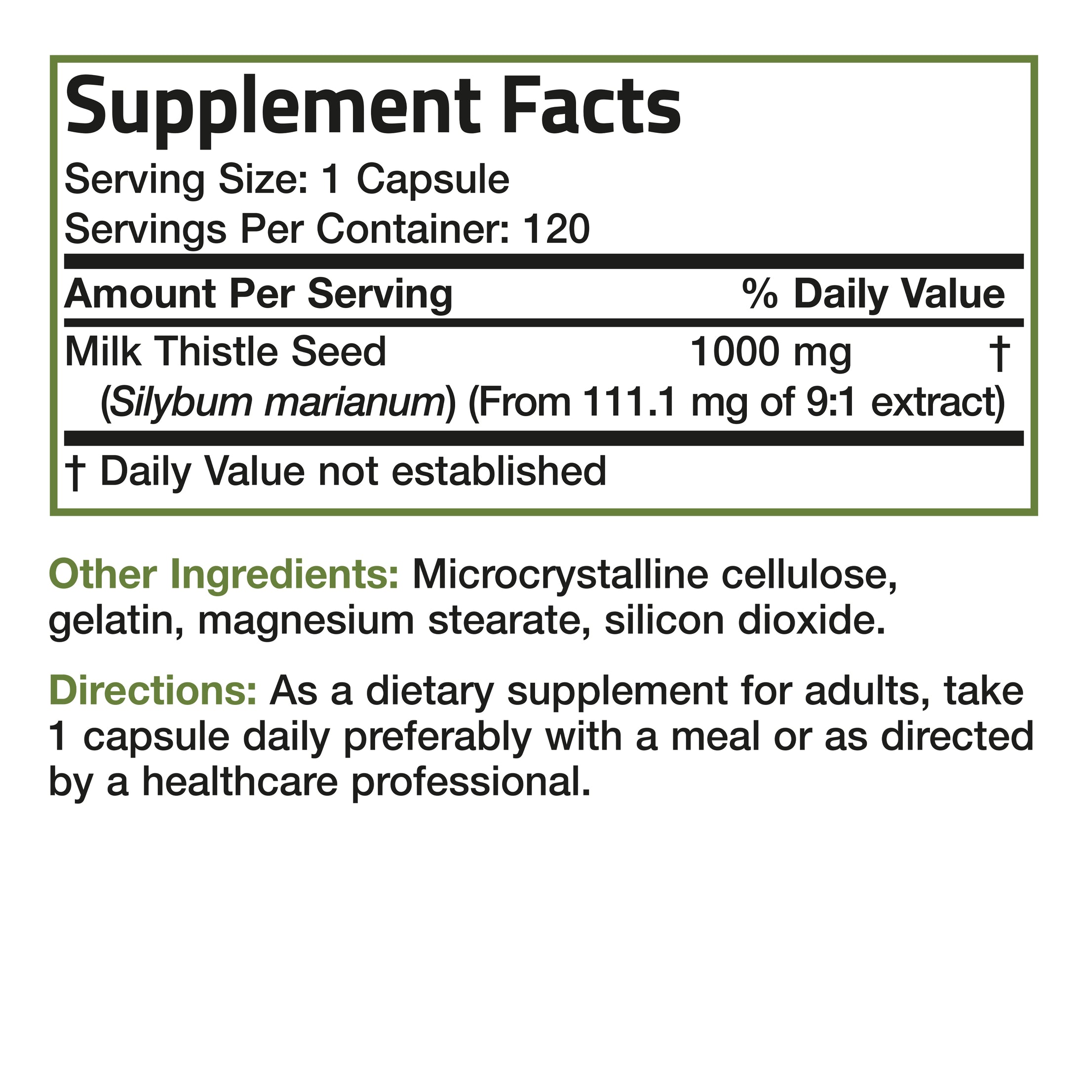 Milk Thistle 1,000 mg bronsonlabs