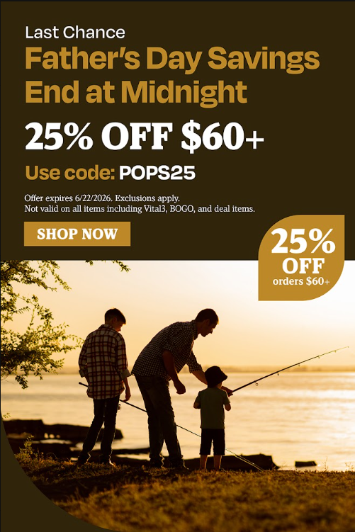 Father's Day Savings End at Midnight. 25% OFF $60+. Use code POPS25.