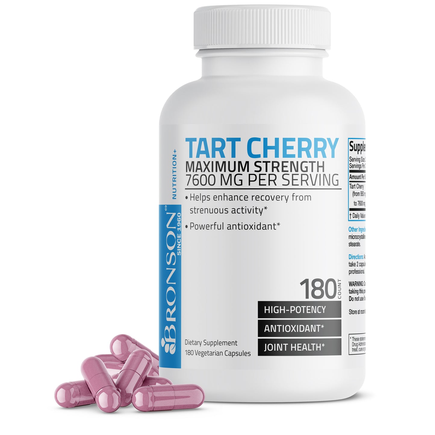 Tart Cherry Extract Maximum Strength - 7,600 mg - 180 Vegetarian Capsules