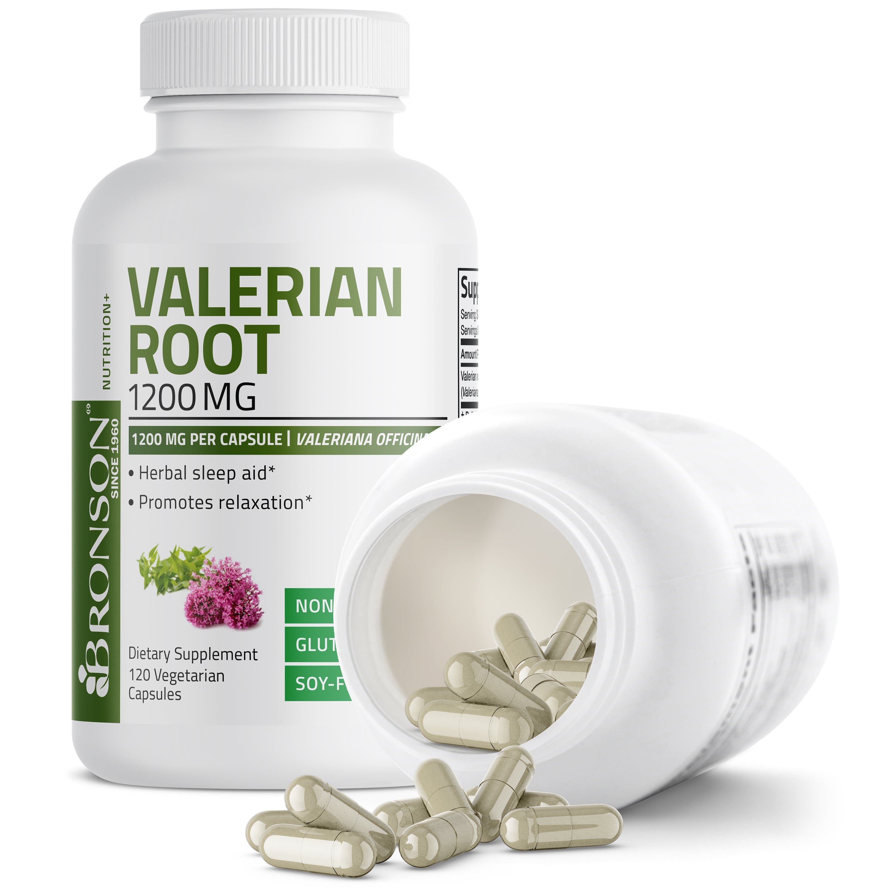 Valerian Root 1200mg, 120 Capsules – Bronson Vitamins | Quality ...