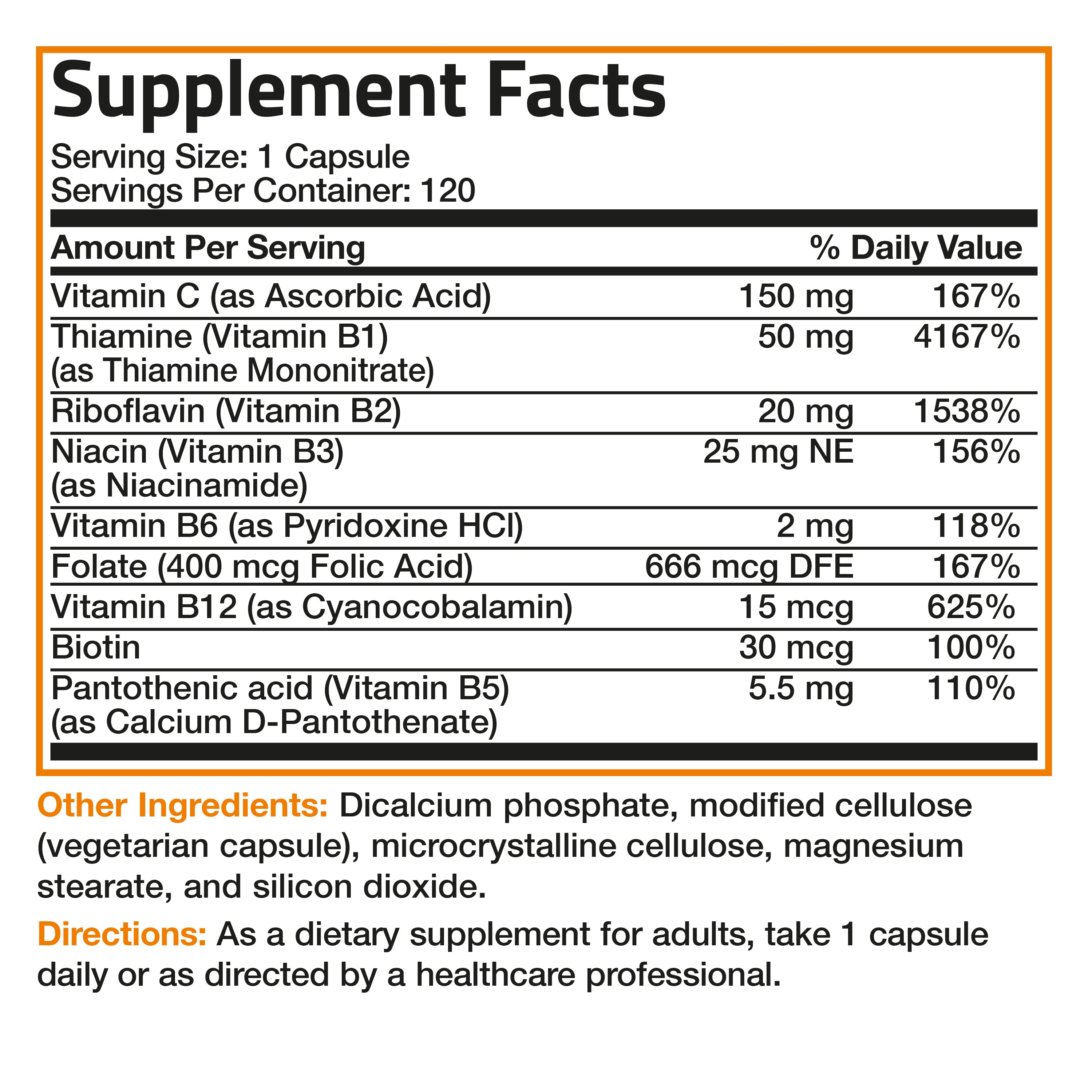 Vitamin B Complex with Vitamin C view 7 of 6