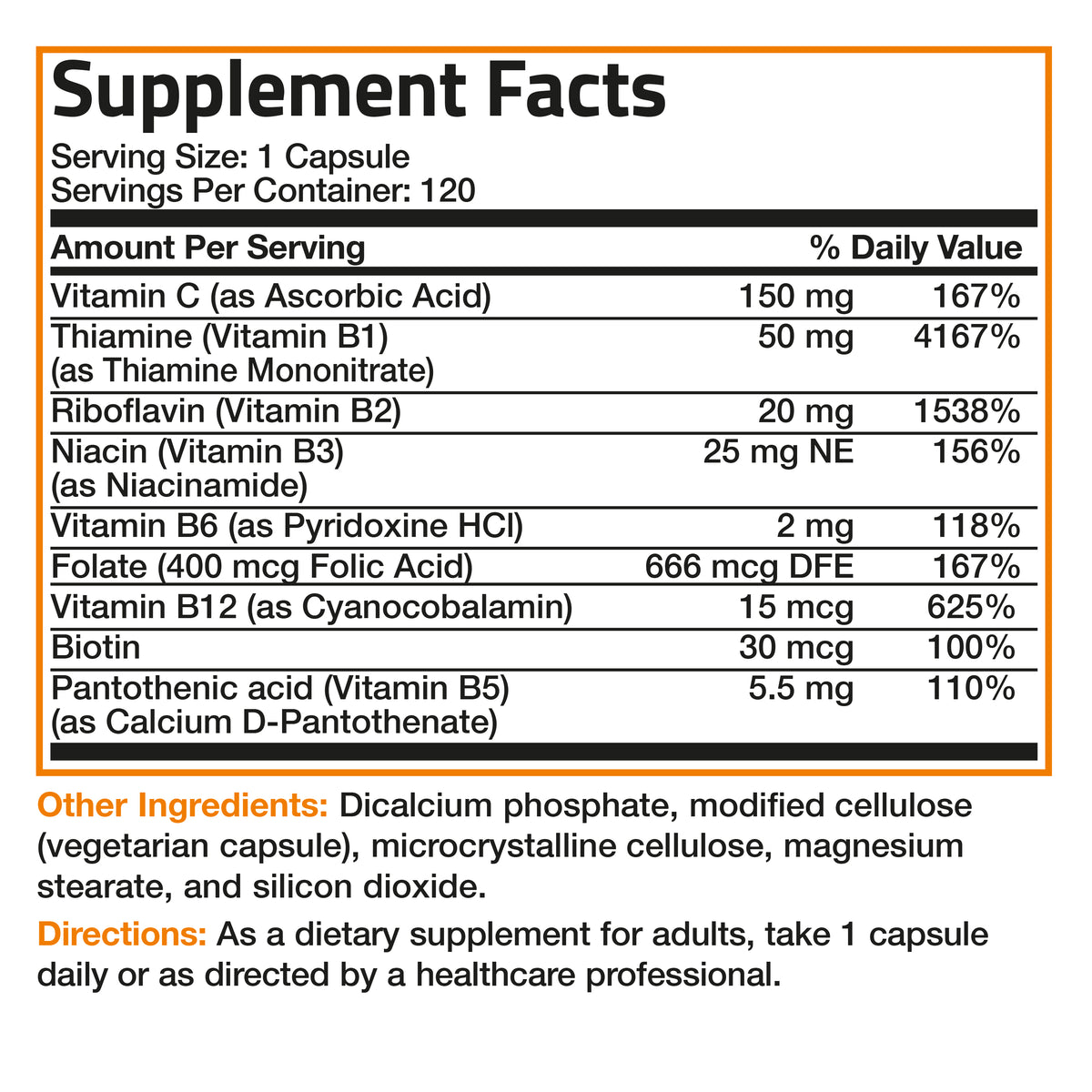 Nutrin B Complex Vitamin B Complex with Vitamin C – bronsonlabs
