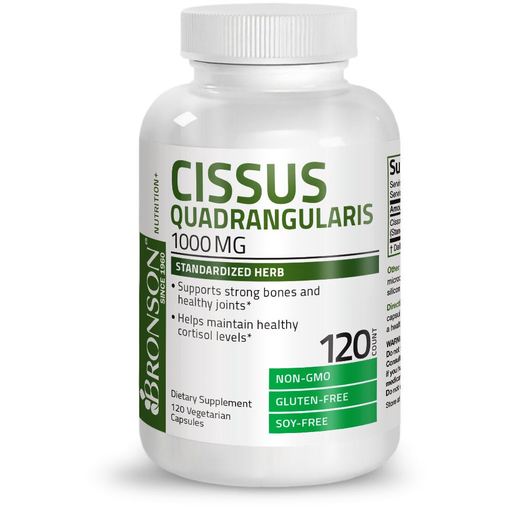 Cissus Quadrangularis - 1,000 mg - 120 Vegetarian Capsules, Item #1140-120, Bottle, Front Label