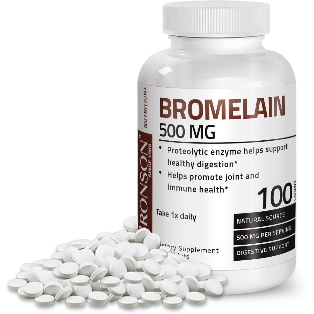 Bromelain Proteolytic Enzyme - 500 mg - 100 Tablets view 2 of 6