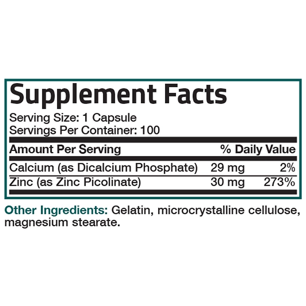 Zinc Picolinate - 30 mg - 100 Capsules view 6 of 6