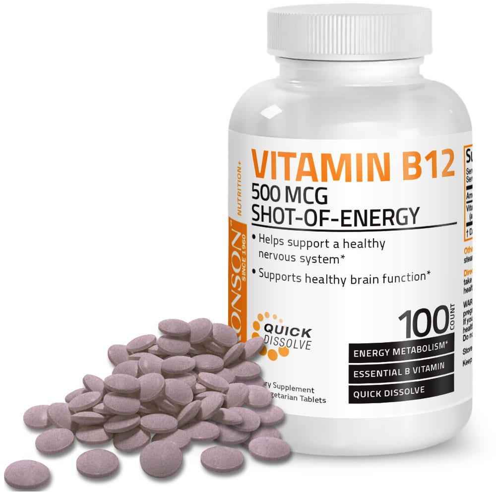 Vitamin B12 Quick Release Sublingual - 500 mcg - 100 Tablets view 2 of 6