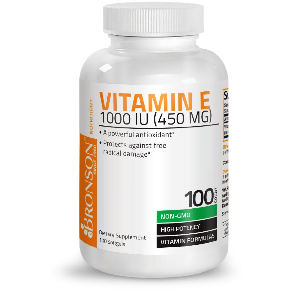Vitamin E Non-GMO High Potency - 1,000 IU - 100 Softgels