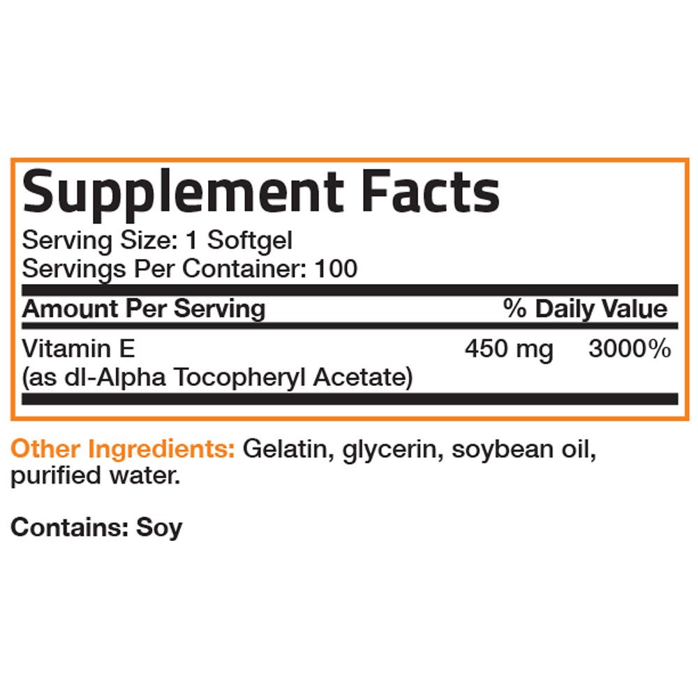 Vitamin E Non-GMO High Potency - 1,000 IU - 100 Softgels view 6 of 6