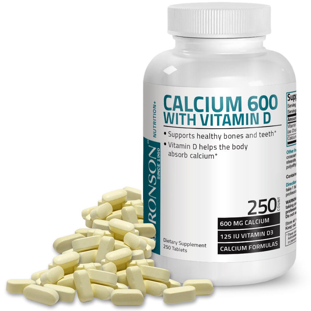 Calcium with Vitamin D - 600 mg - 250 Tablets view 3 of 6