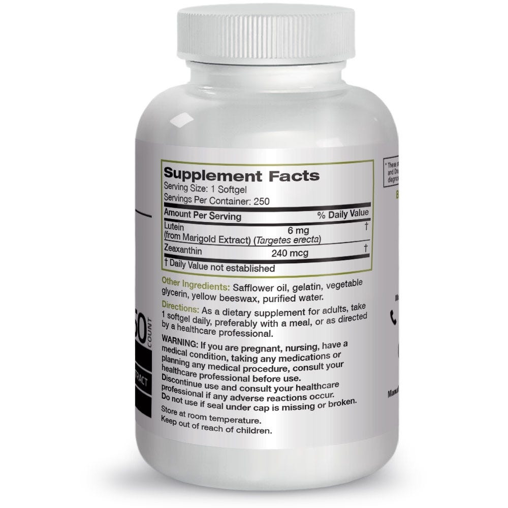 Lutein Zeaxanthin - 6 mg - 250 Softgels view 2 of 4