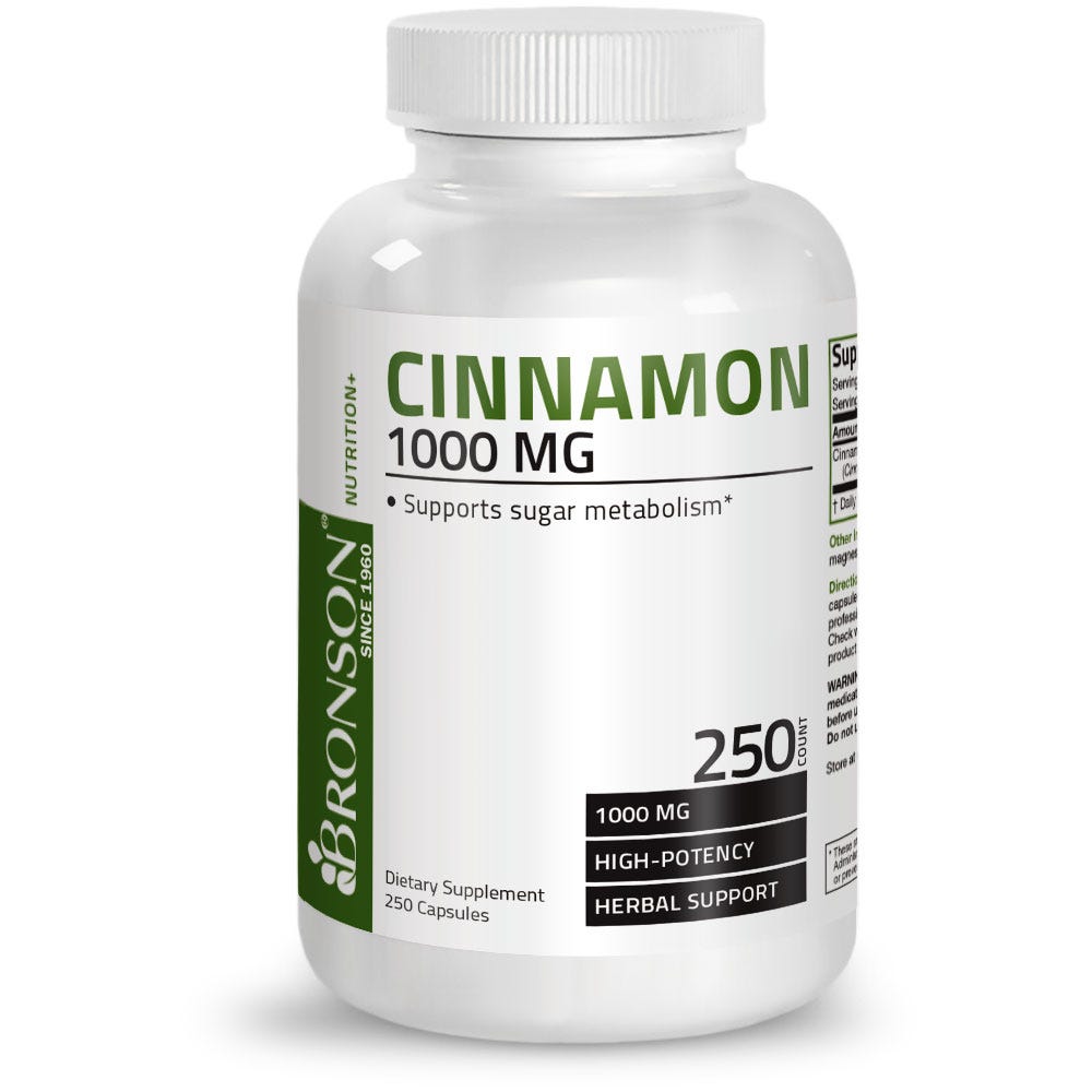 Cinnamon High-Potency - 1,000 mg - 250 Capsules