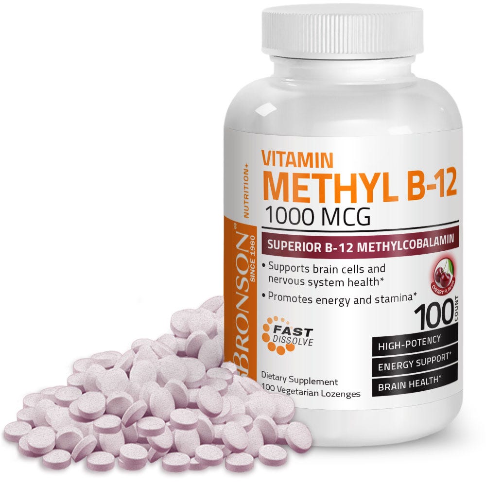 Vitamin B12 Quick Release Sublingual - Cherry - 1,000 mcg - 100 Vegetarian Lozenges view 2 of 6
