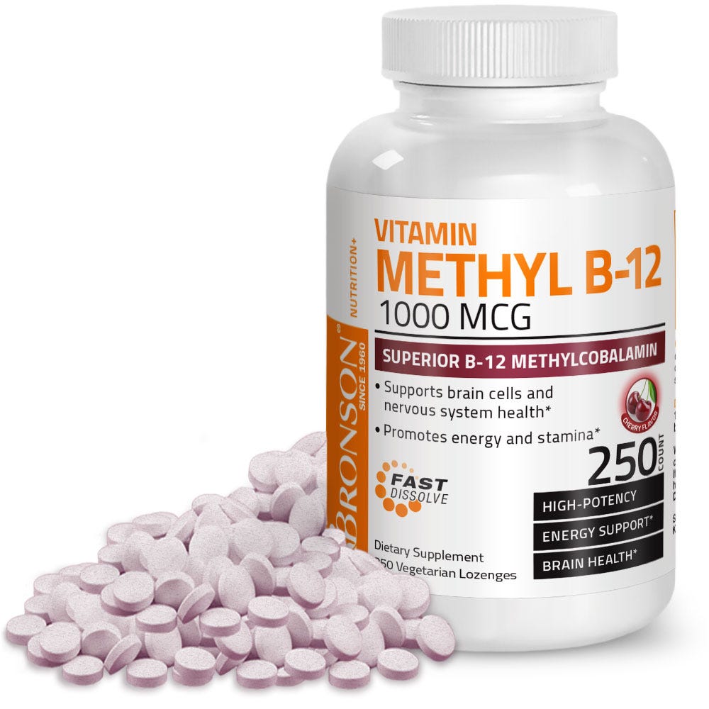 Vitamin B12 Quick Release Sublingual - Cherry - 1,000 mcg - 250 Vegetarian Lozenges view 2 of 6