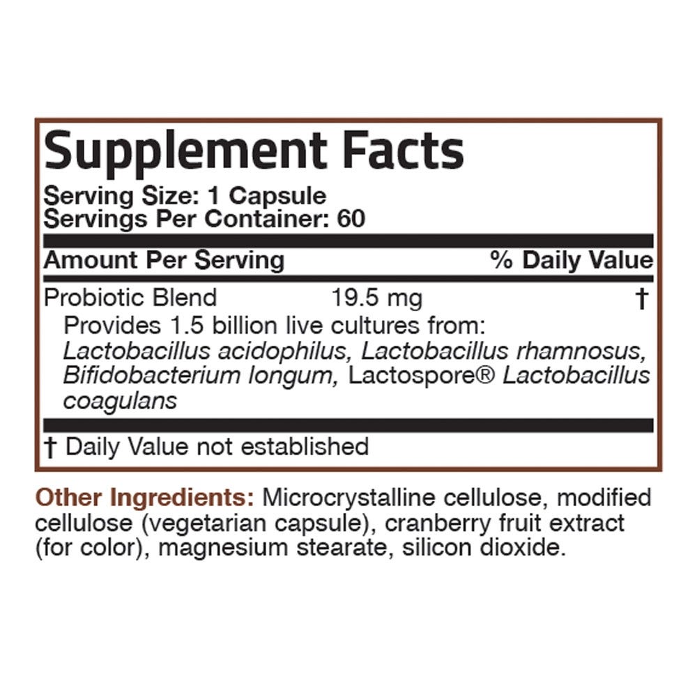 Multi-Strain Probiotic - 1.5 Billion CFU - 60 Vegetarian Capsules view 6 of 6
