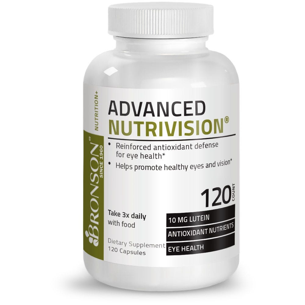 Bronson Vitamins Advanced NutriVision® Eye and Vision Formula - 120 Capsules, Item #356, Bottle, front Label