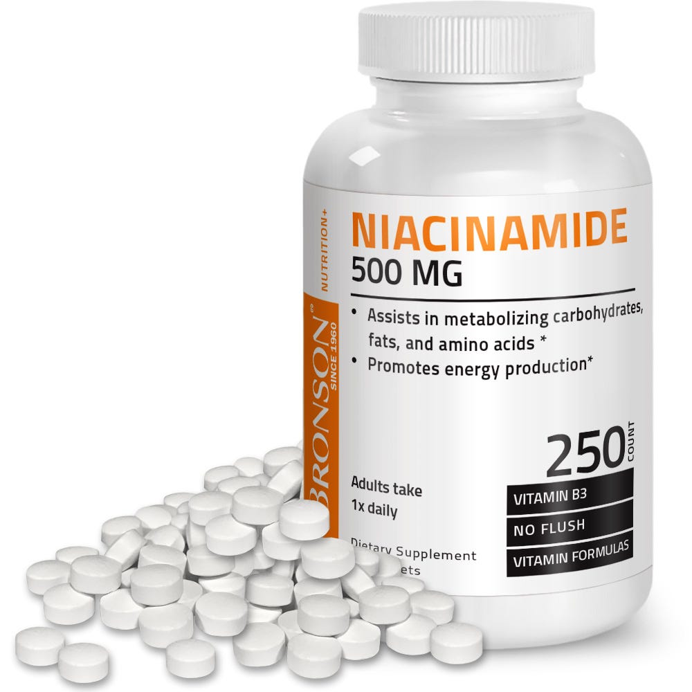No Flush Niacinamide Vitamin B3 - 500 mg - 250 Tablets view 2 of 6