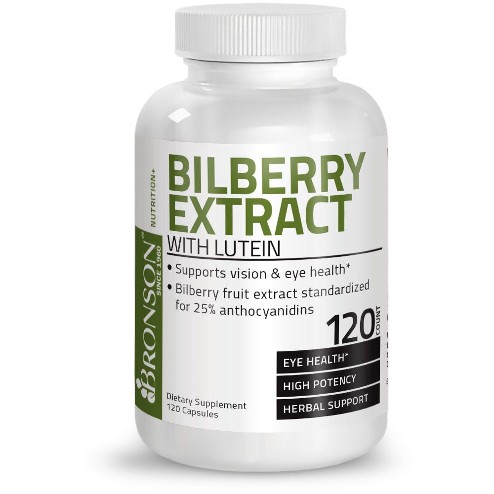 Bilberry with Lutein High Potency - 120 Capsules