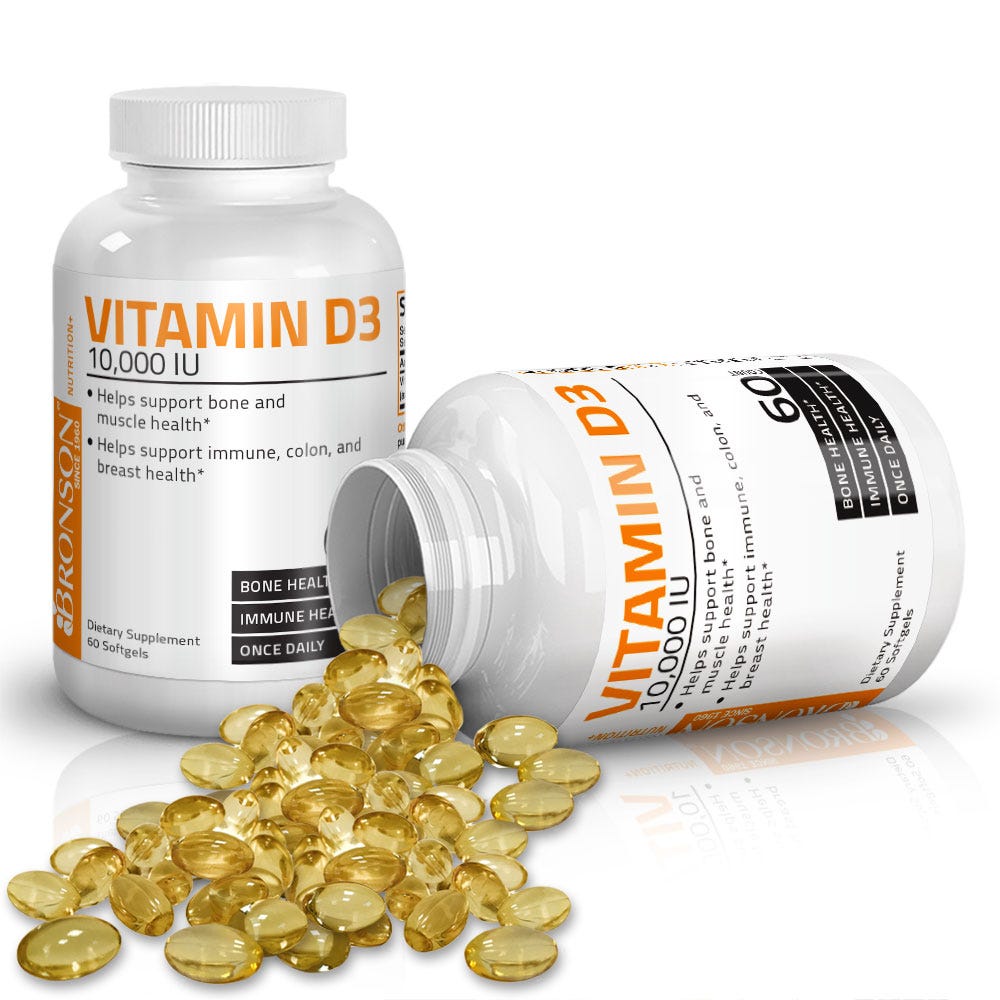 Vitamin D3 - 10,000 IU - 60 Softgels | Vitamins & Supplements | Bronson ...
