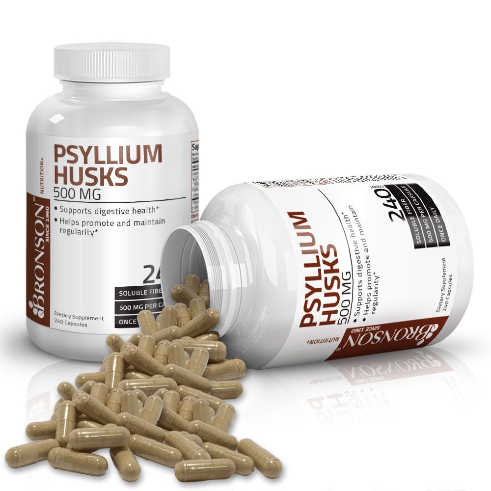 Psyllium Husk Soluble Fiber - 500 mg - 240 Capsules view 3 of 6