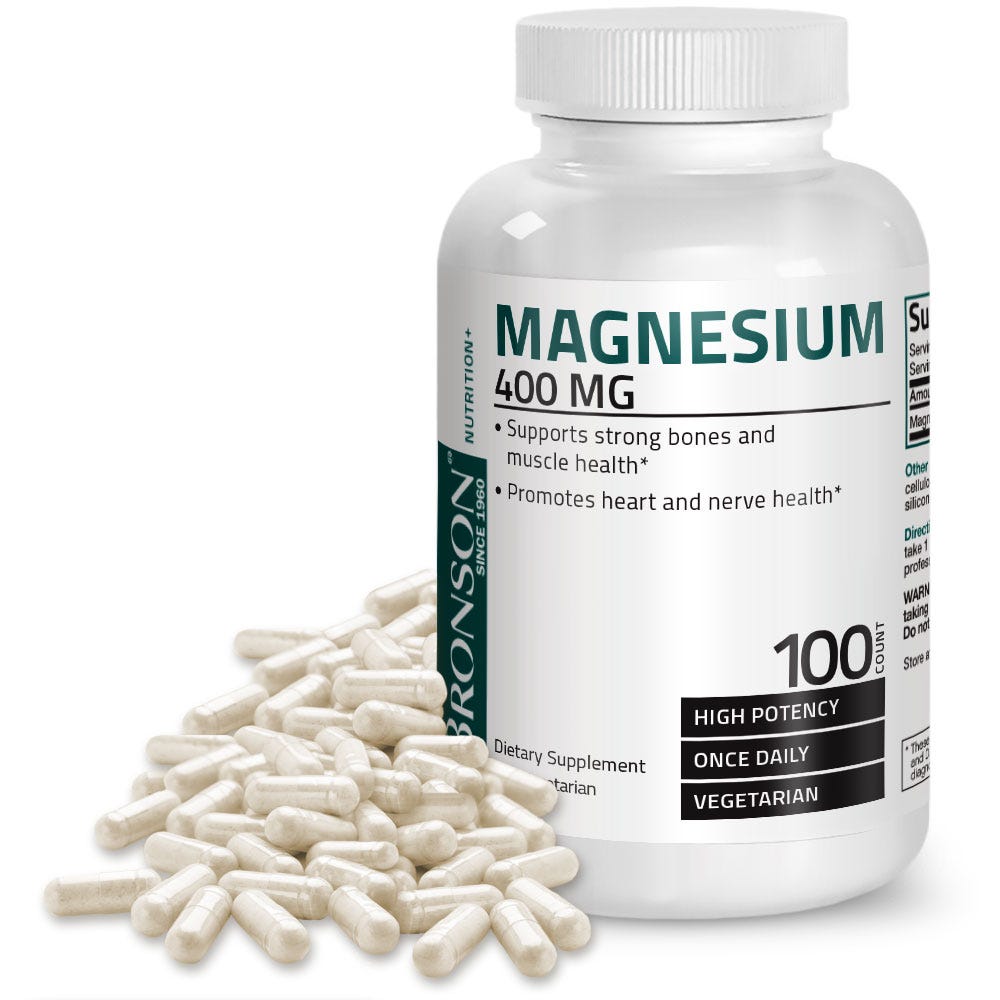 Magnesium Oxide High Potency - 400 mg - 100 Vegetarian Capsules view 3 of 6