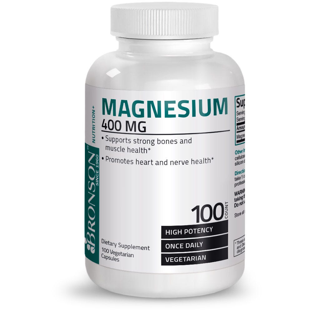 Magnesium Oxide High Potency - 400 mg - 100 Vegetarian Capsules