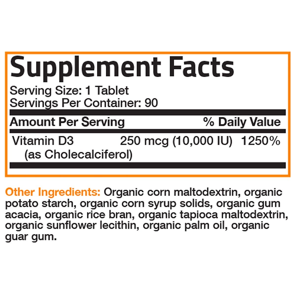 Vitamin D3 High Dose USDA Certified Organic - 10,000 IU view 6 of 6