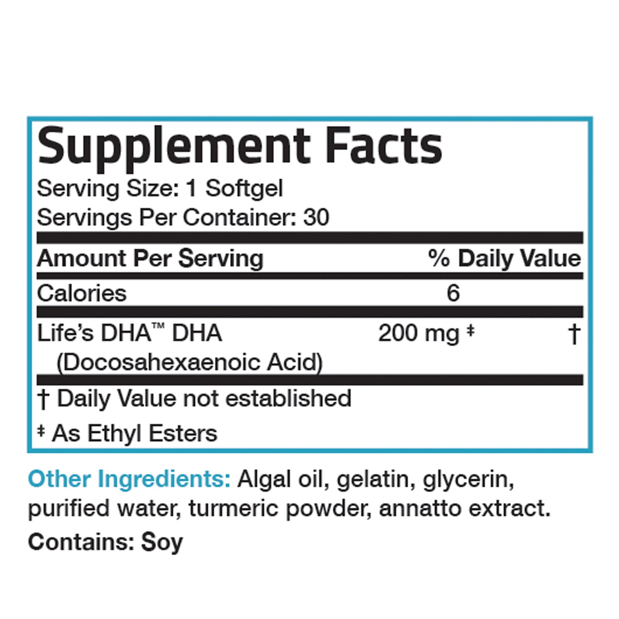 Life's DHA™ Vegetarian Derived from Algae - 200 mg - 30 Softgels view 6 of 6