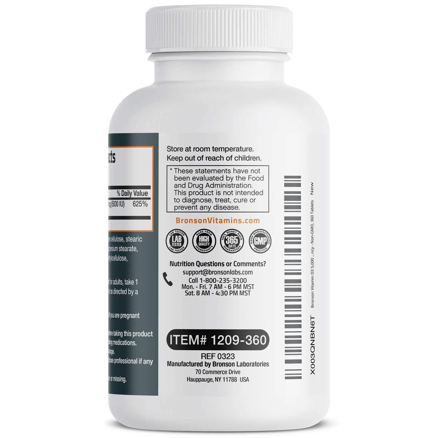 Vitamin D3 5,000 IU (125 MCG), 360 Tablets