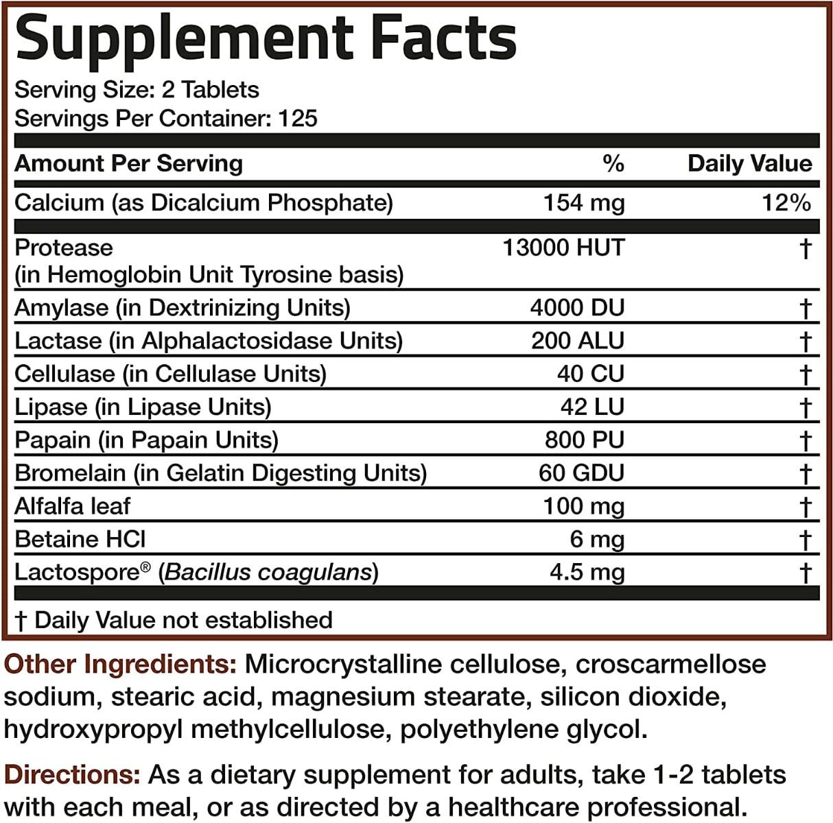 Advanced Vegetarian Digestive Enzyme Complex™ - 250 Tablets view 4 of 4