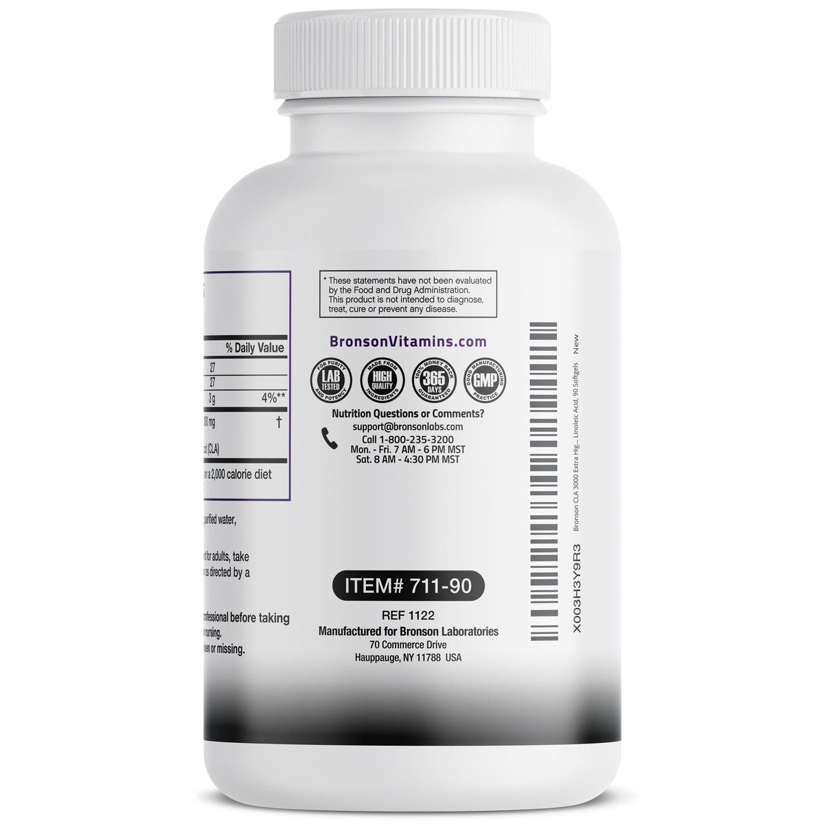 CLA 3000 Conjugated Linoleic Acid Extra High Potency – Bronson Vitamins ...