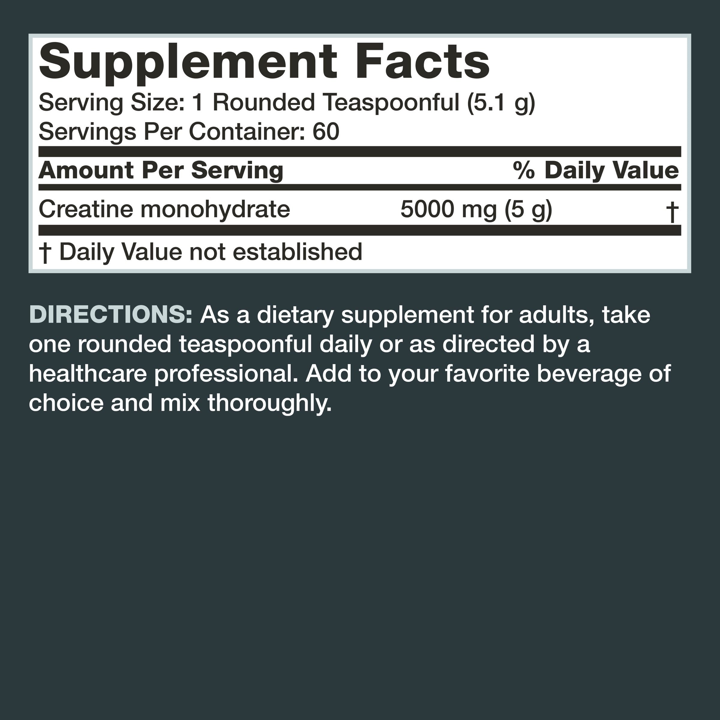 Micronized Creatine Powder Unflavored, 300 Grams (10.6 OZ) view 4 of 4