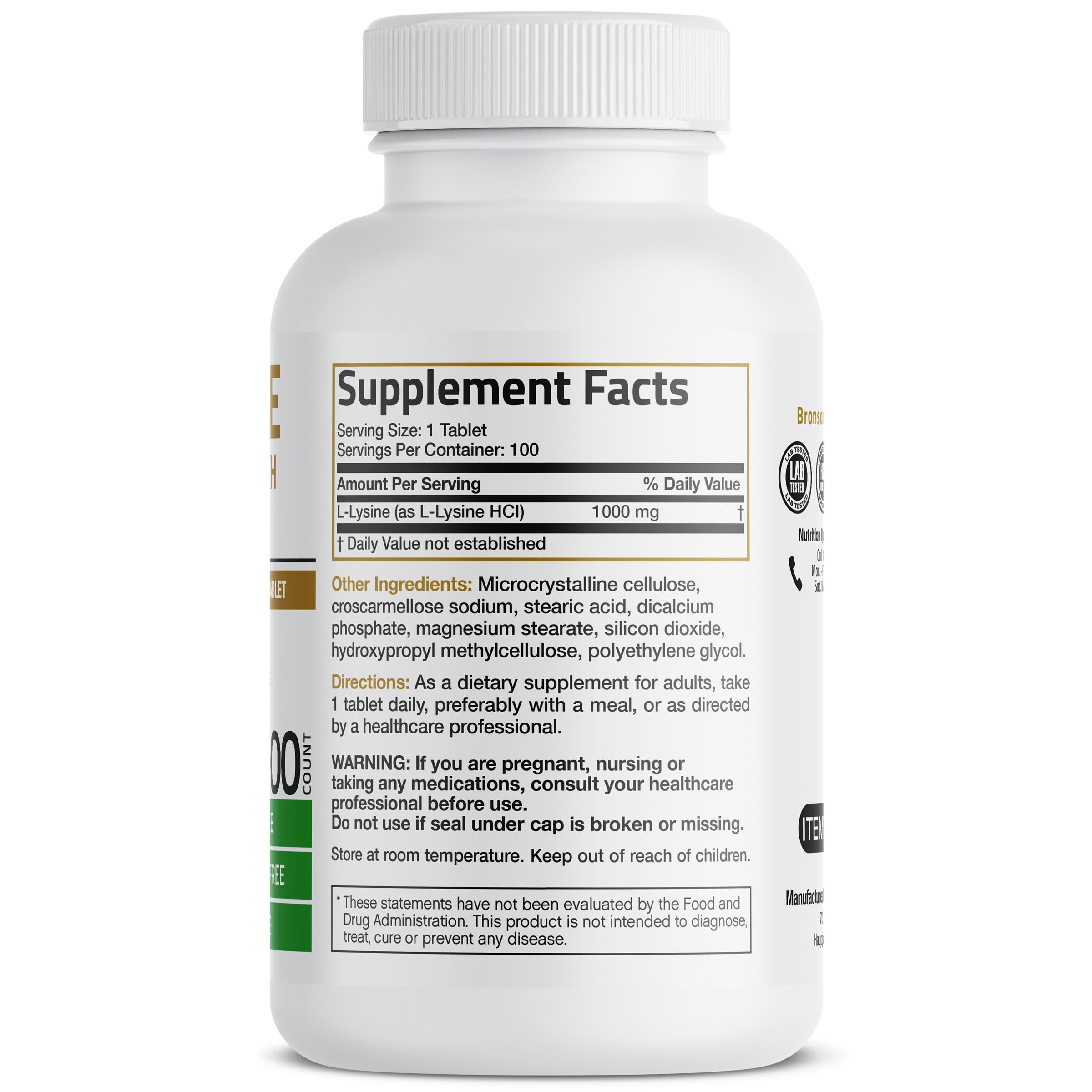 L-Lysine Extra Strength 1,000 MG view 2 of 6