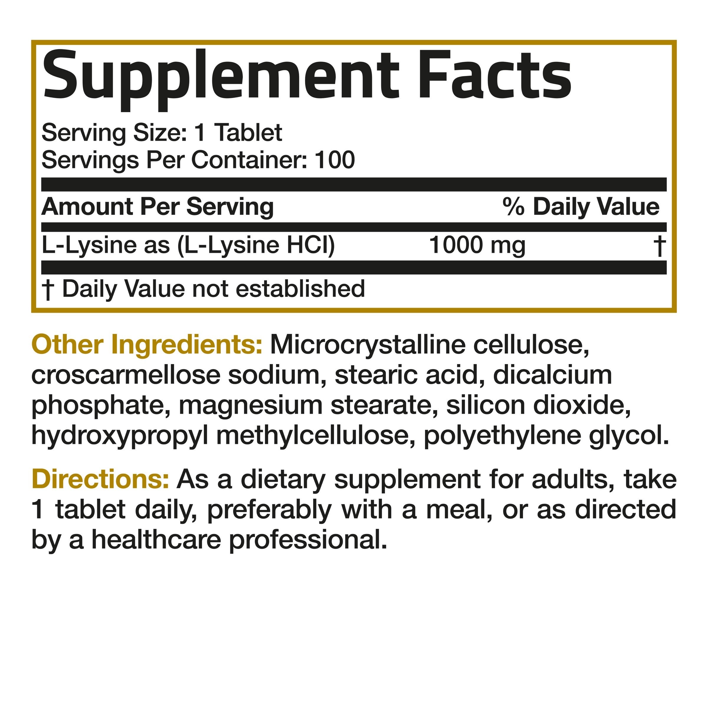 L-Lysine Extra Strength 1,000 MG view 6 of 6