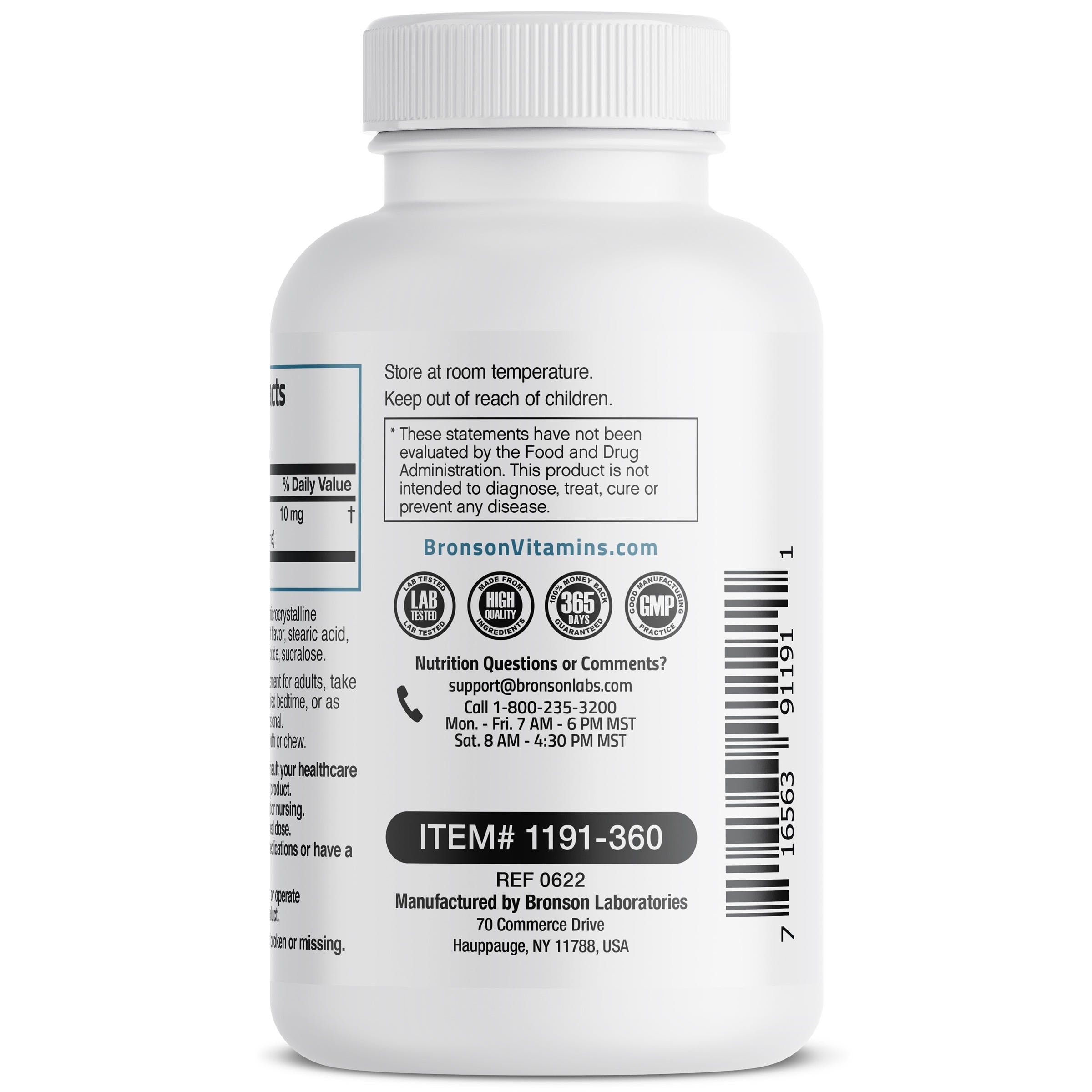 Melatonin Fast Dissolve - Peppermint - 10 mg - 360 Vegetarian Lozenges view 5 of 6
