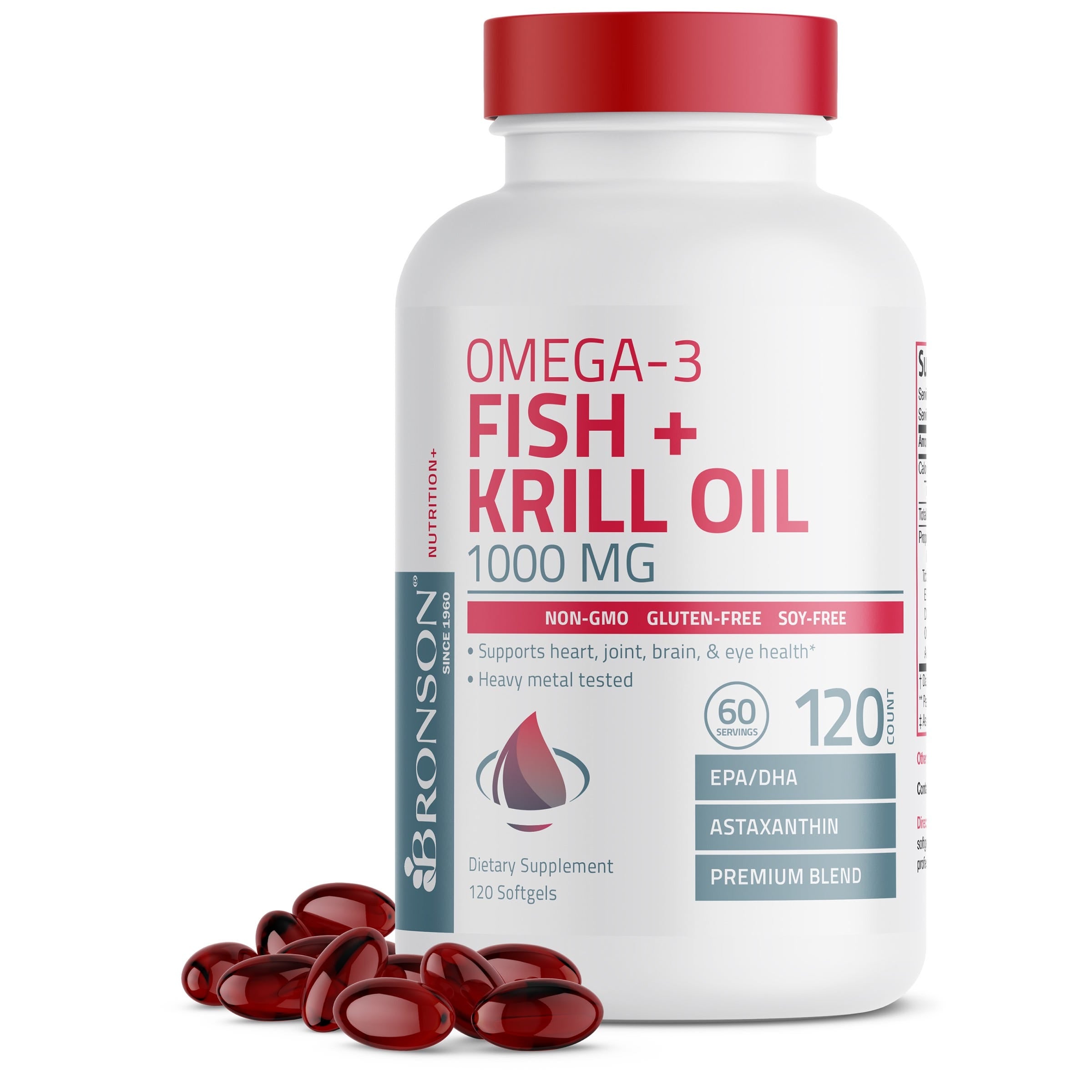 Omega-3 Fish + Krill Oil 1000 MG 120 Softgels view 2 of 7