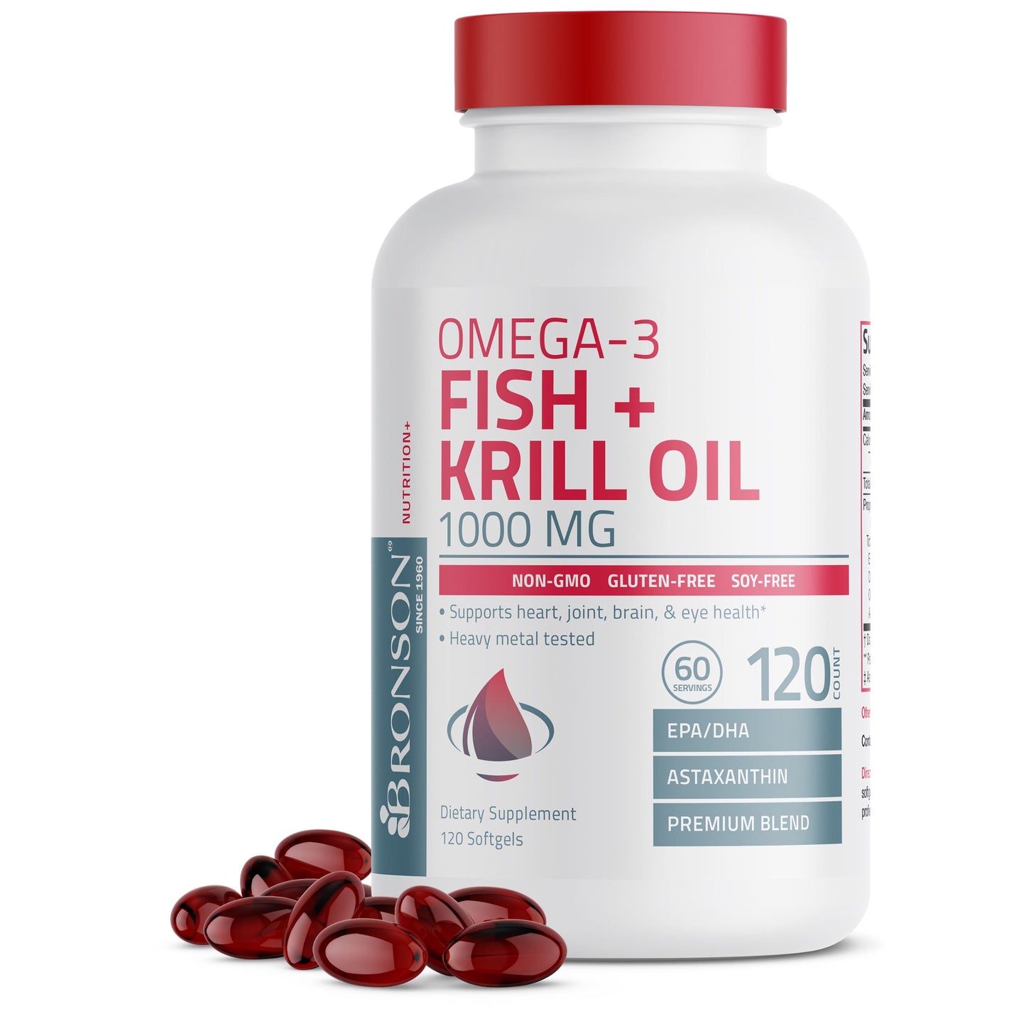 Omega-3 Fish + Krill Oil 1000 MG 120 Softgels
