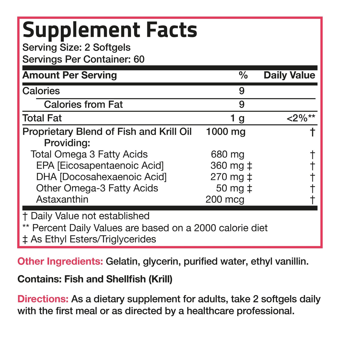 Omega-3 Fish + Krill Oil 1000 MG 120 Softgels