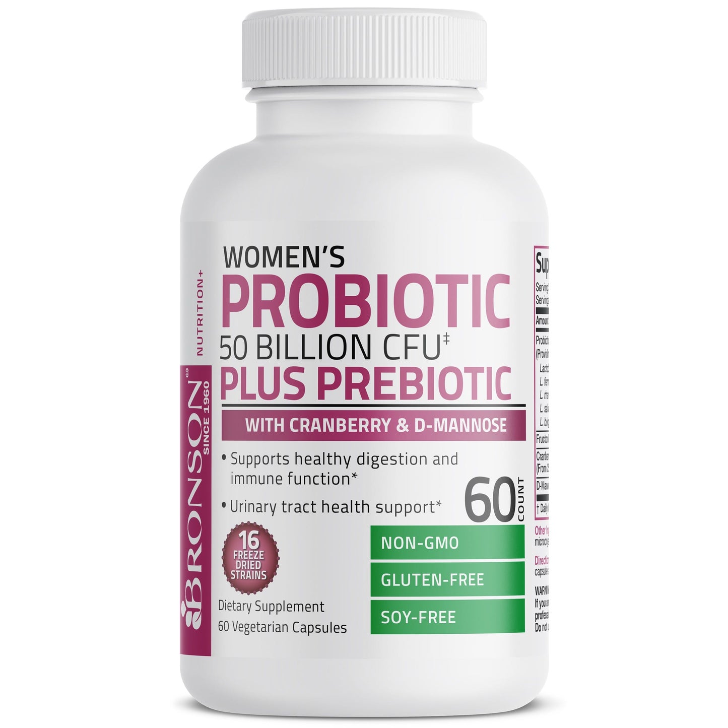 Probiotic Plus Prebiotic For Women - 50 Billion CFU - 60 Vegetarian Capsules