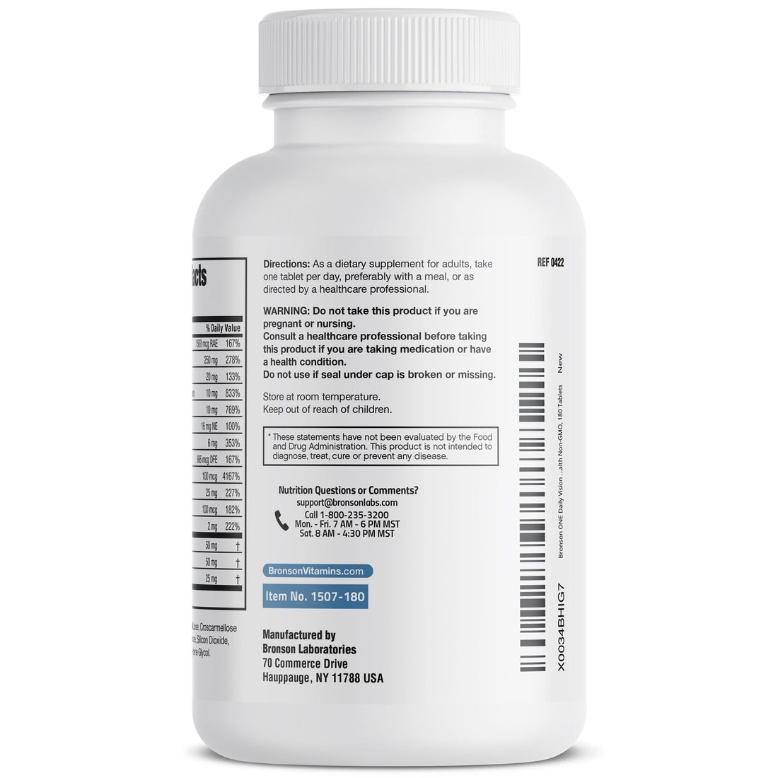 Bronson One™ Daily Vision Complete - 180 Tablets – Bronson Vitamins ...