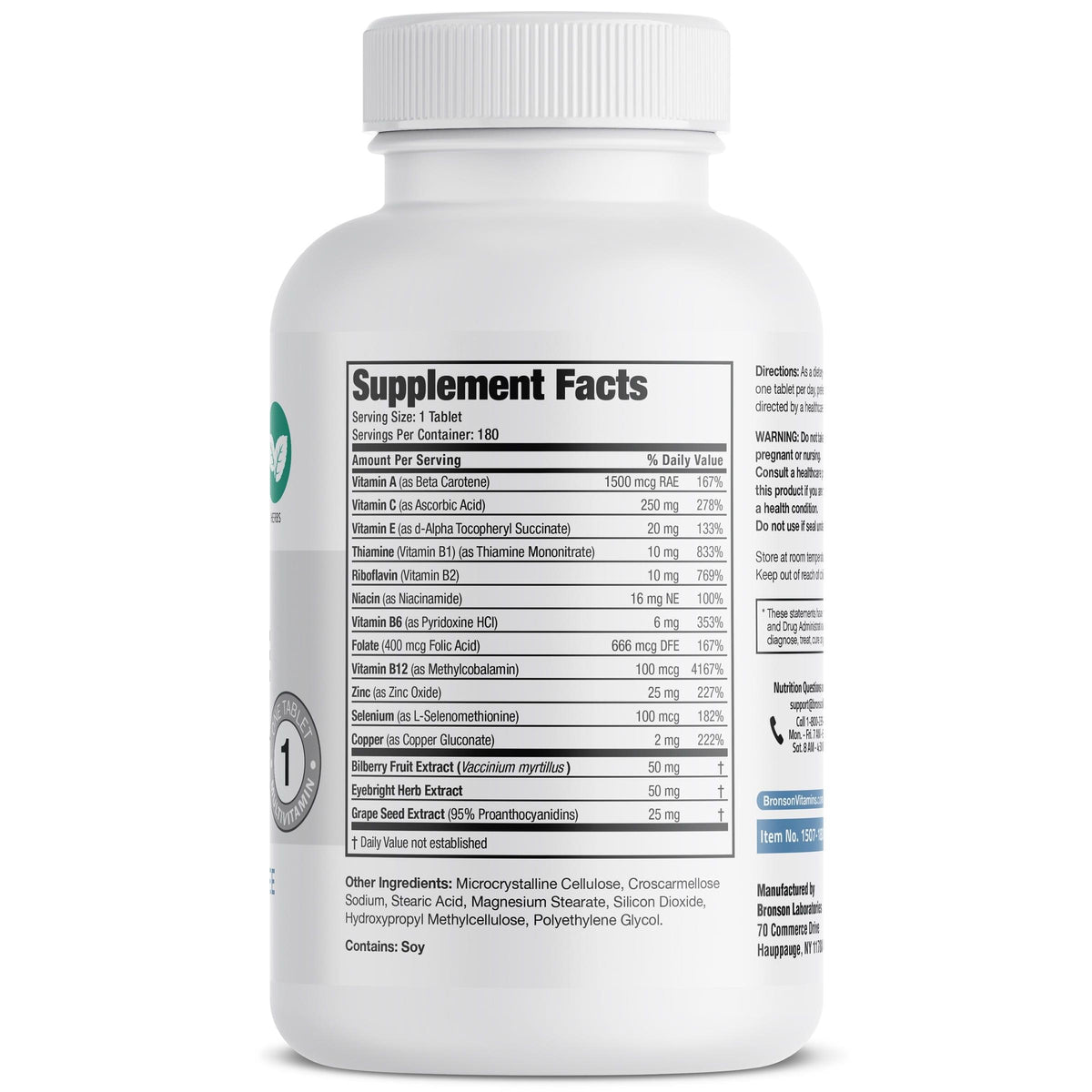 Bronson One™ Daily Vision Complete - 180 Tablets – Bronson Vitamins ...